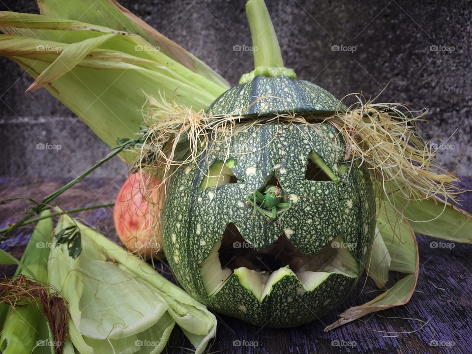 Halloween pumpkin scary face

