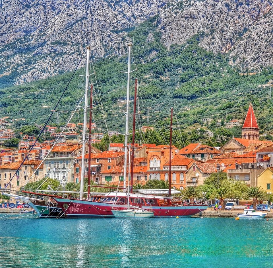 Ship in the Harbor of Makarska