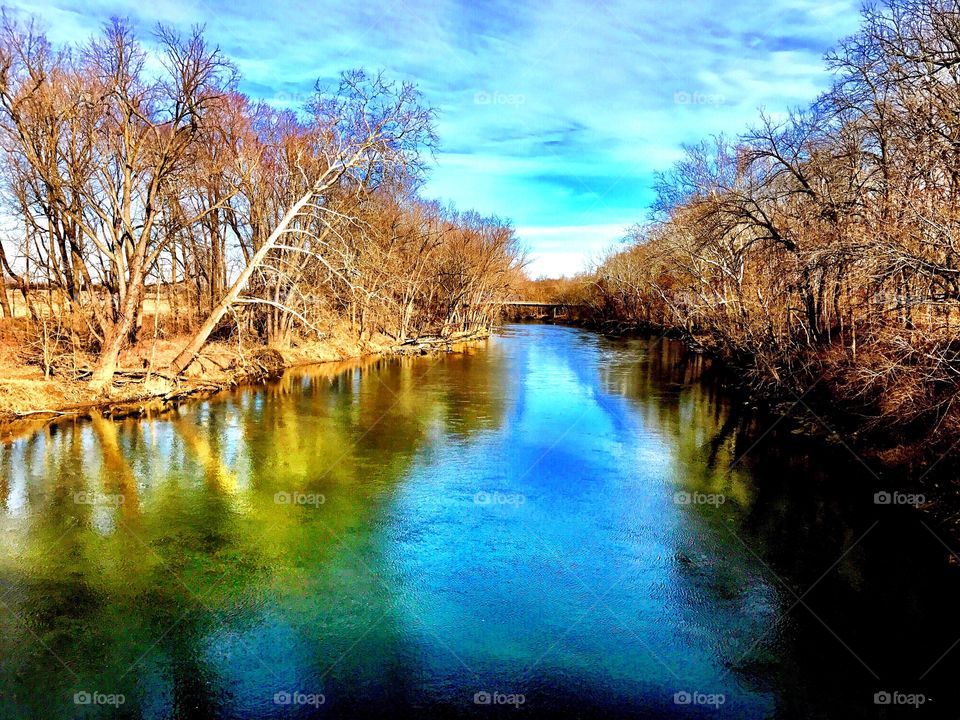 View down on the river