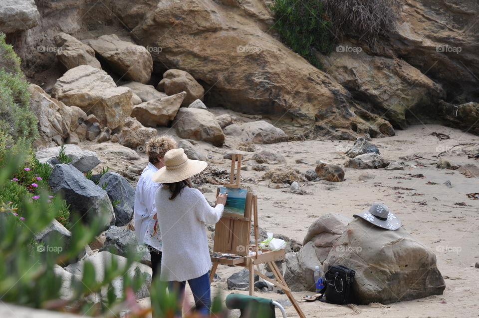 Painting at the beach