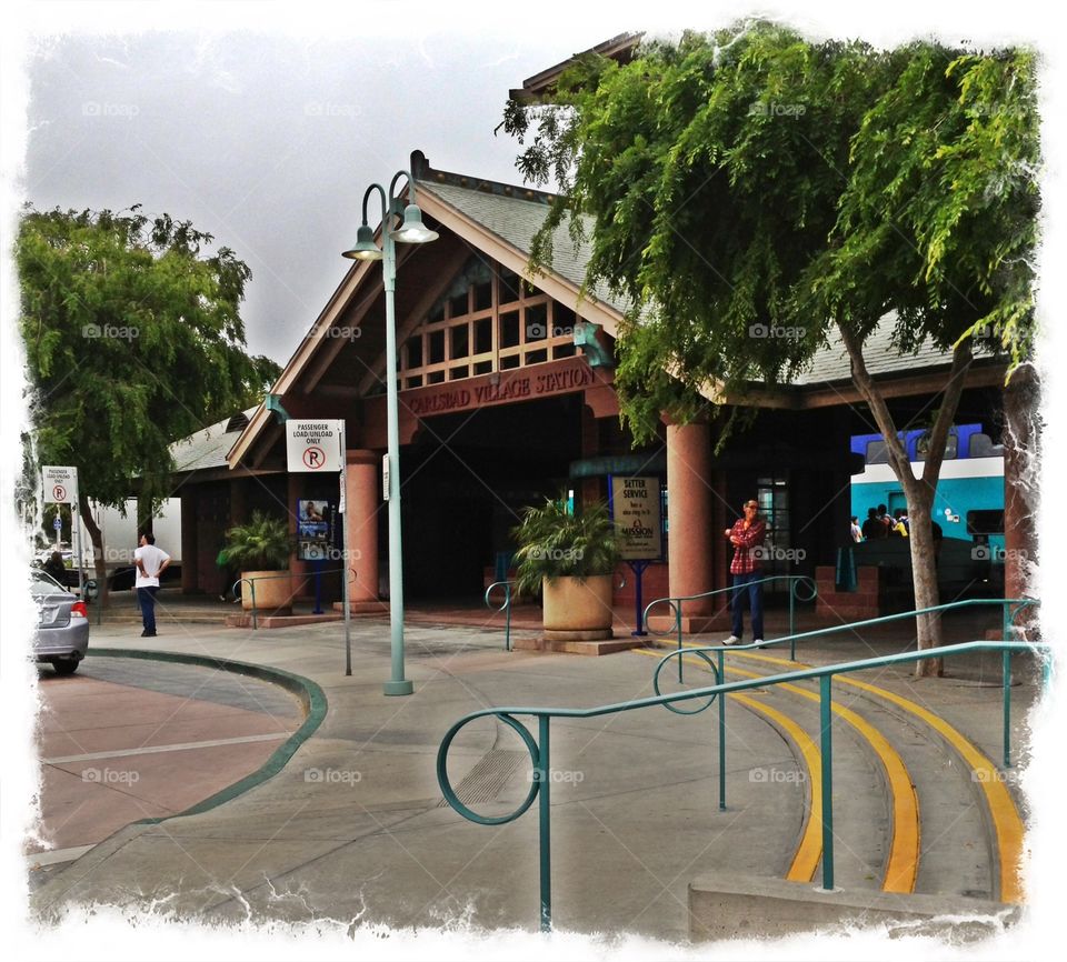 Train station Carlsbad CA. Train station stop at Carlsbad California 