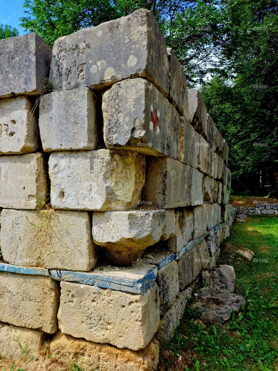 the wall of the old Dacian settlement of Sarmisegetusa Ulpia,