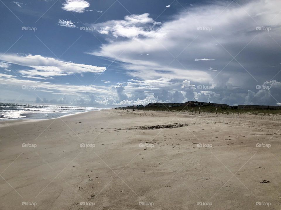 Ferocious Storm clouds moving in along the beach at Emerald Isles, North Carolina 