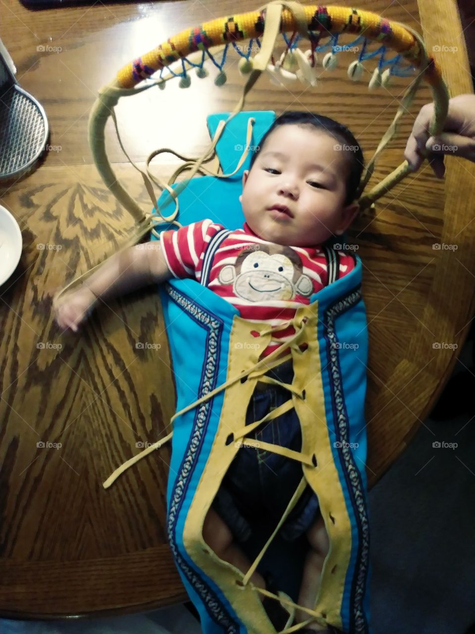 Baby in head board grandma made