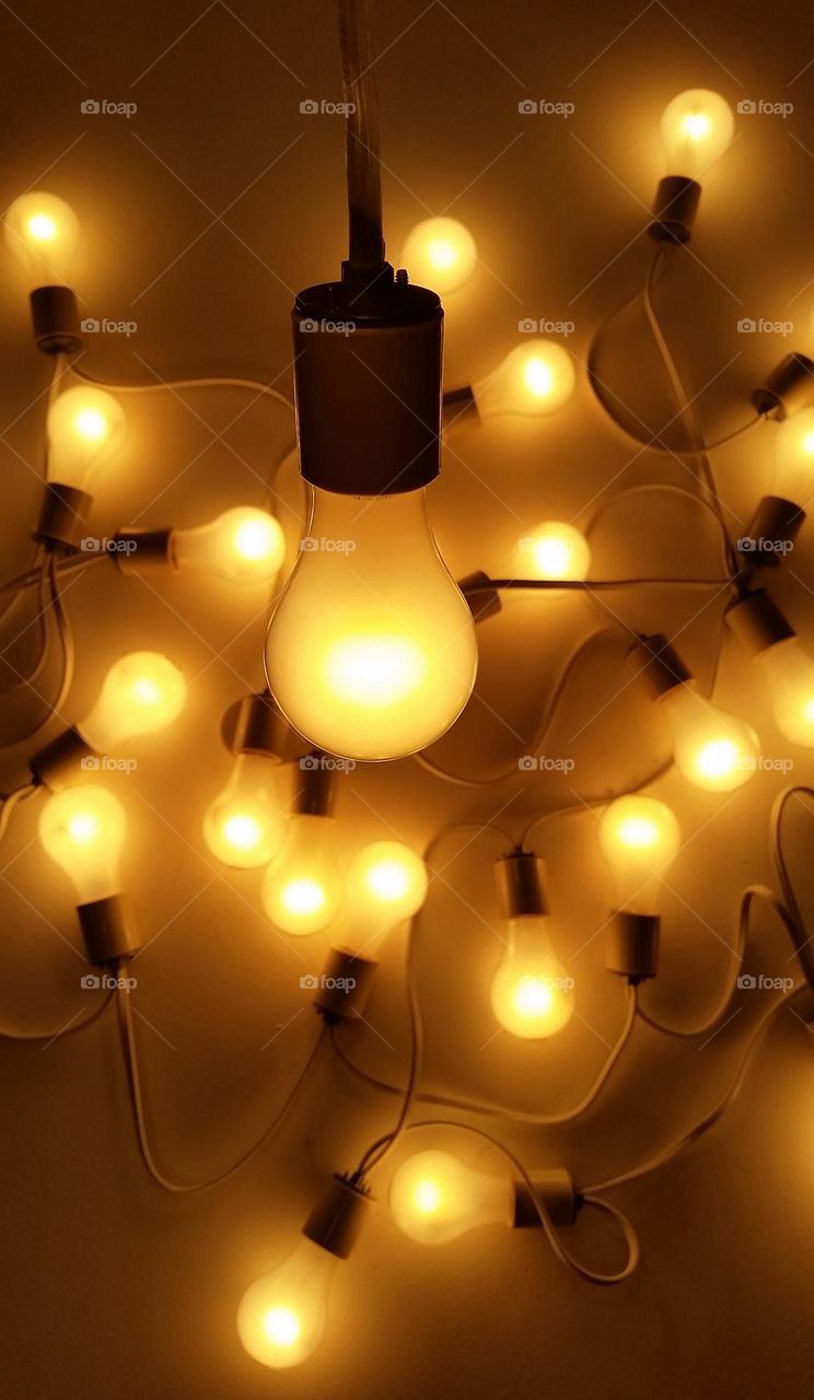 Light bulbs creative background