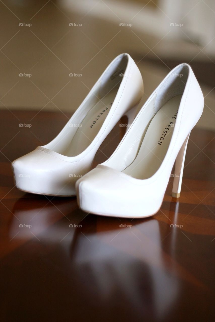 Bridal shoes reflection