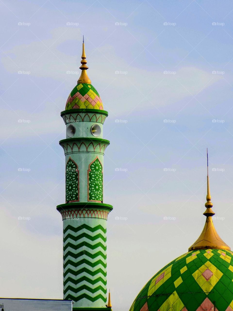 Tube building resembling a towering monument