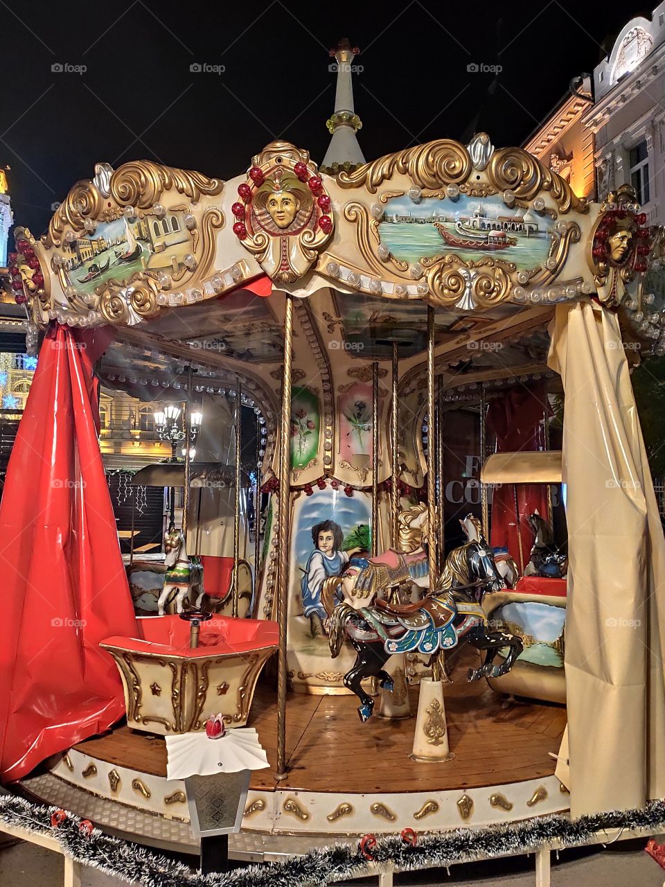 old carousel with decorations Novi Sad Serbia