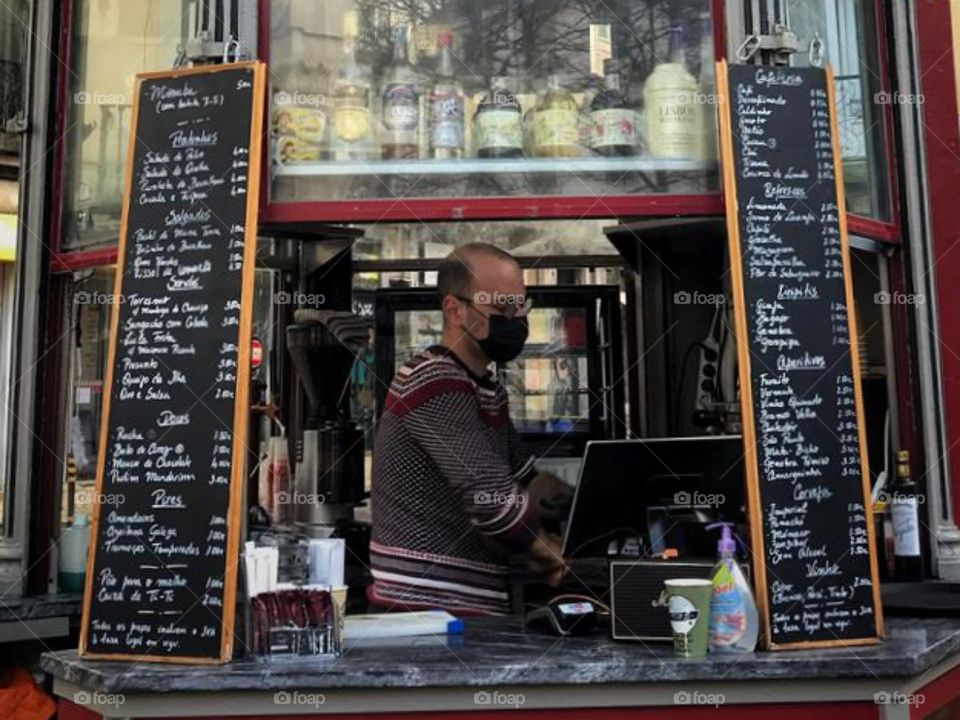 Coffee in Lisbon, Portugal, in the middle of a pandemic.