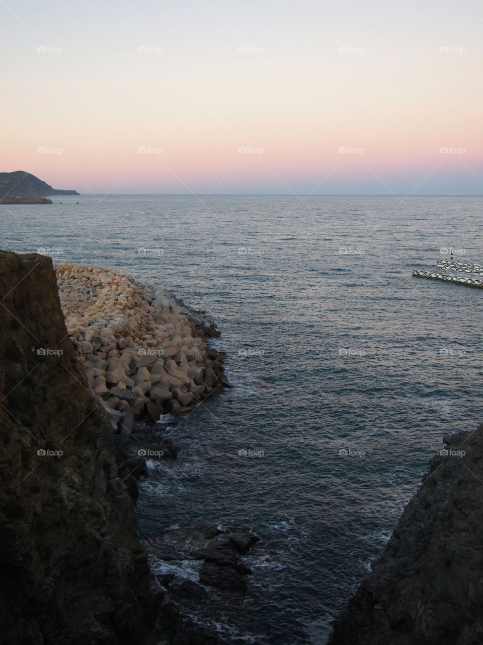 View of beach during sunset