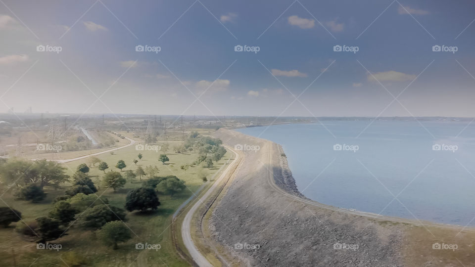 Aerial view of lake