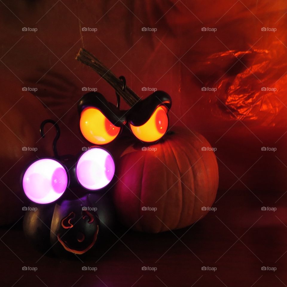 Spooky Halloween decorations.