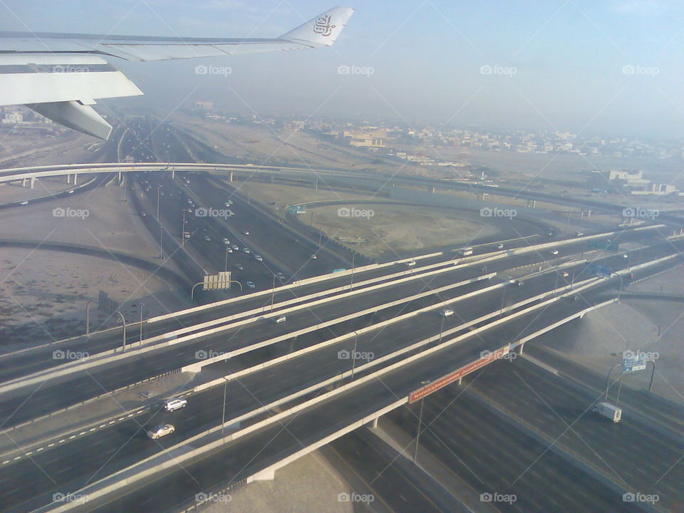 # Transportation# Bridge# Cars# aeroplane# Aerial view# Dubai#