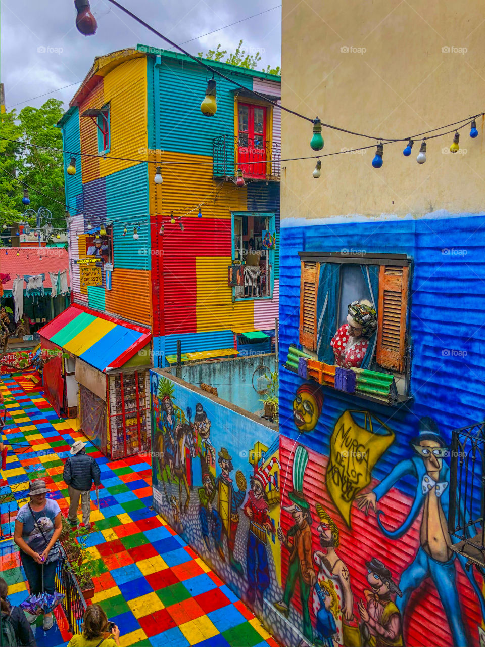 Colorful neighborhood in Buenos Aires Argentina 