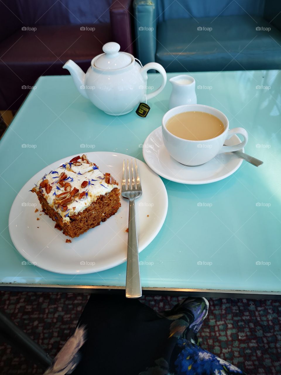 Afternoon tea with carrot cake