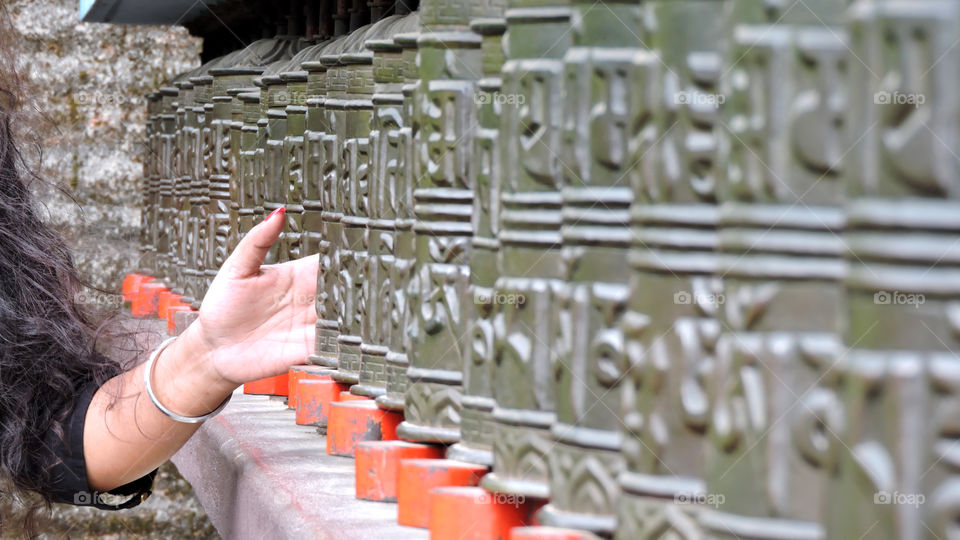 Buddhist prayer wheels