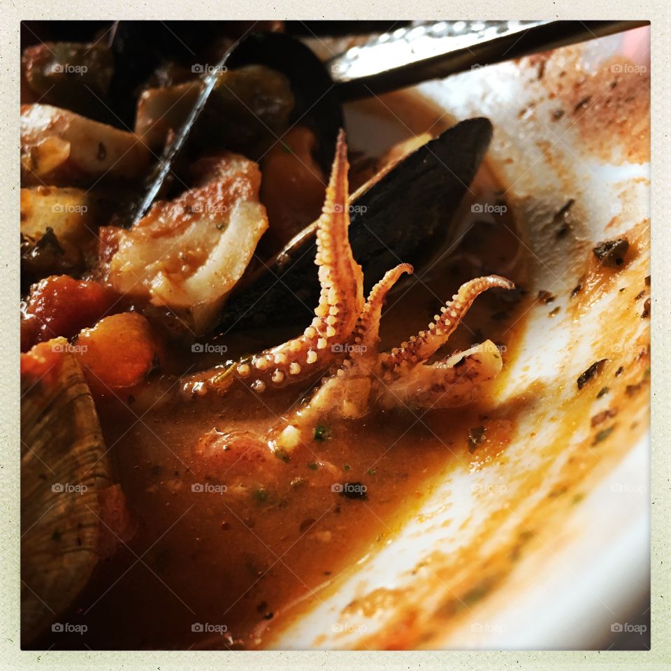 Seafood stew at the lobster pot in Provincetown Massachusetts
