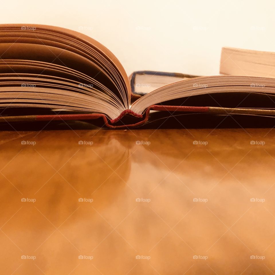 Open book on the table 