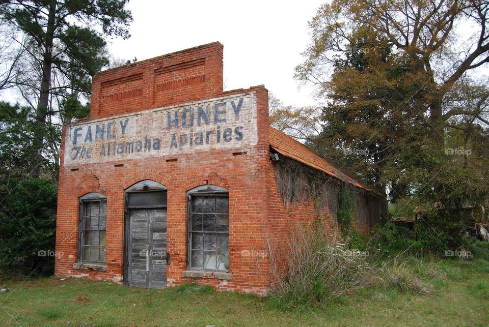 Store building in ruins