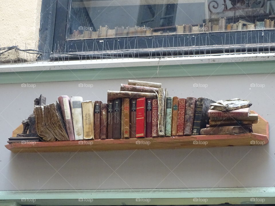 Books on the bookshelf