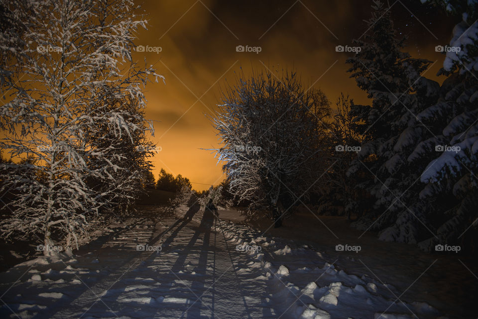 Beautiful winter night background