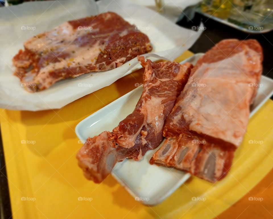 Fresh lamb chop ready to cook.