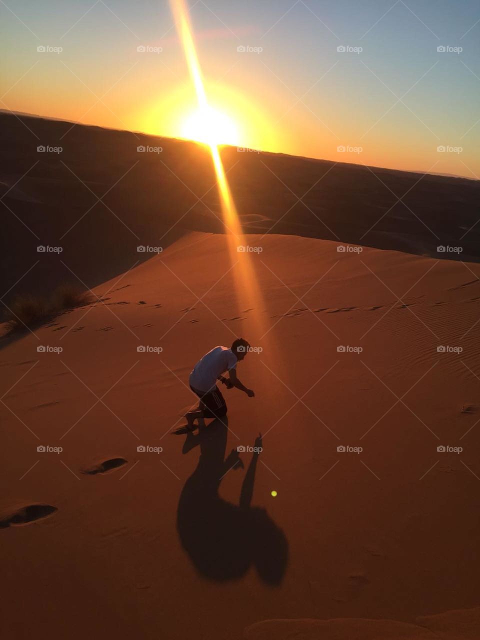 sunset in desert