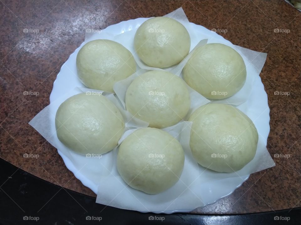 my yummy homemade basic steam bun, still hot.