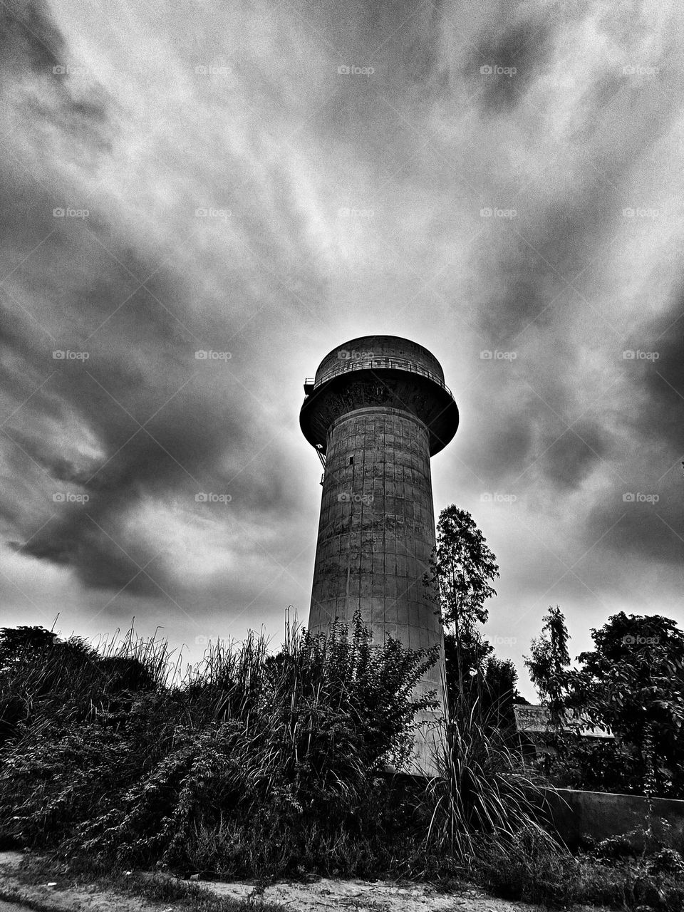 dramatic photo of water tank