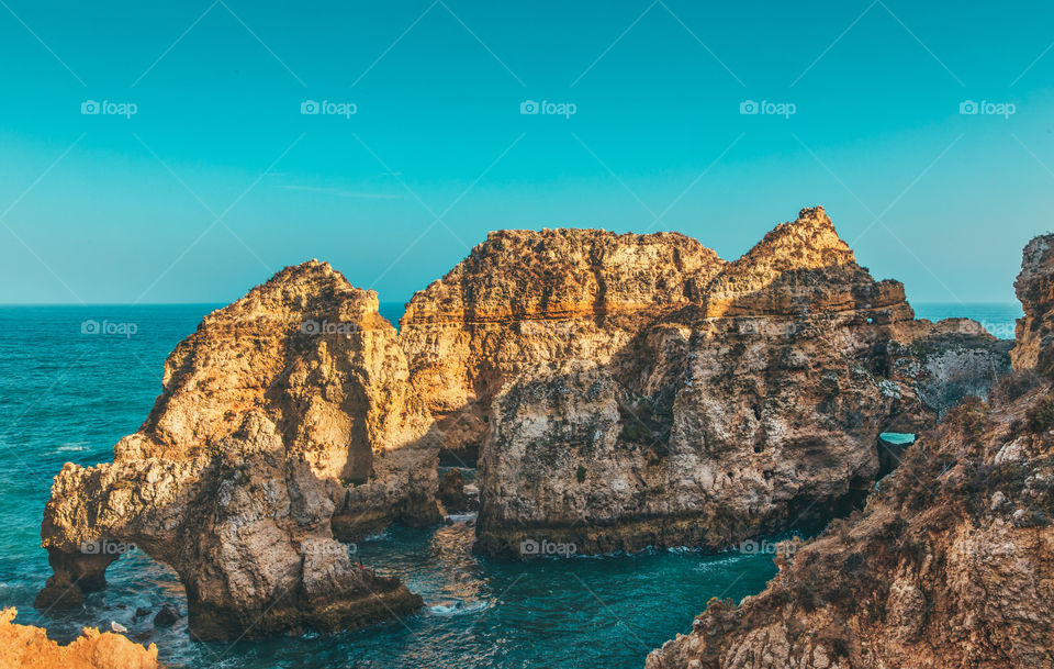 Rock formation at Ponta da Piedade, Algarve, Portugal 