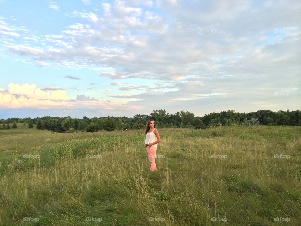 A Girl in a Field. Field