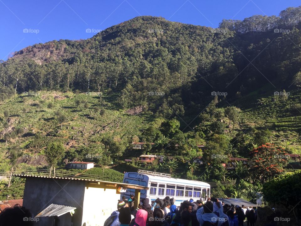 Journey to mountain, university students , waiting for the eating , height 2500ft