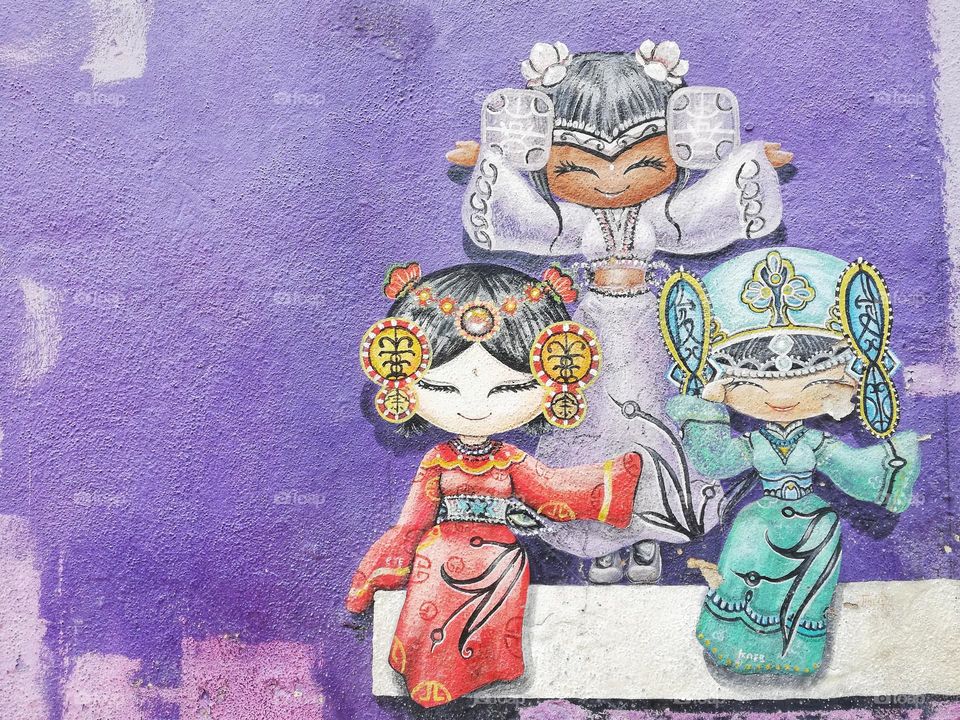 famous street art in George Town in Malaysia