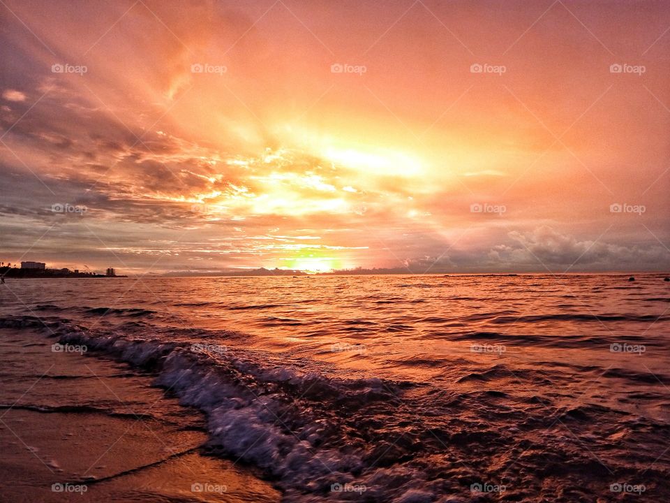 Sunrise at the Carribean sea.
