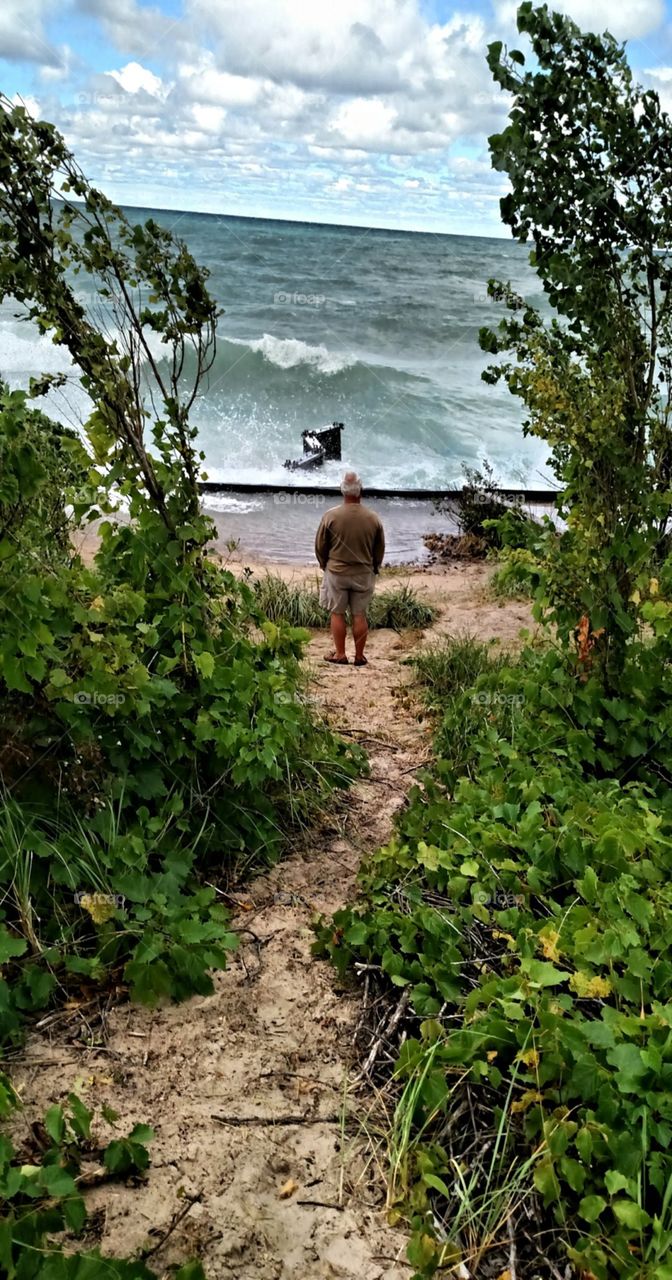 Waiting at waters waves