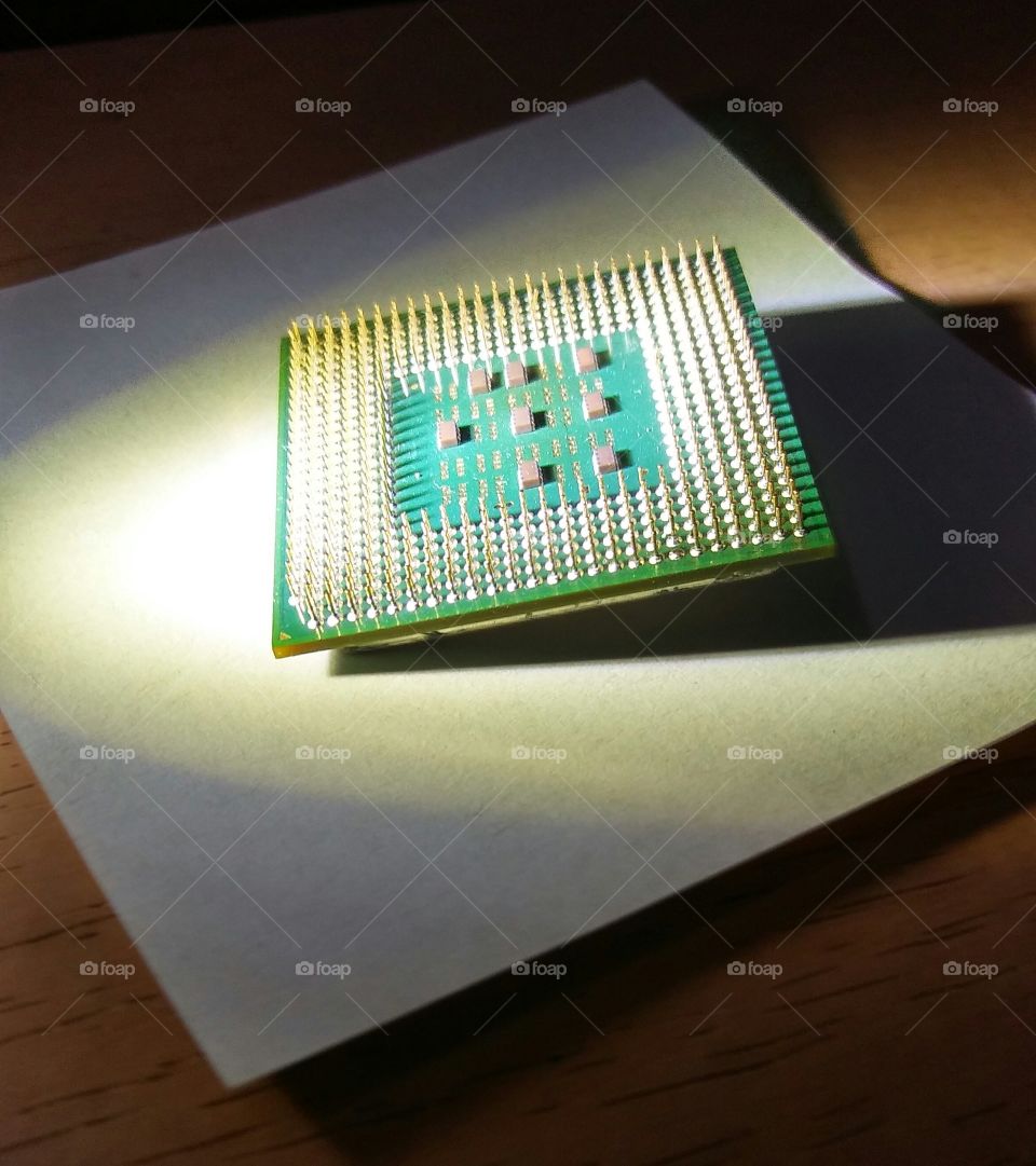 electronic figure processor shot exposed to the light