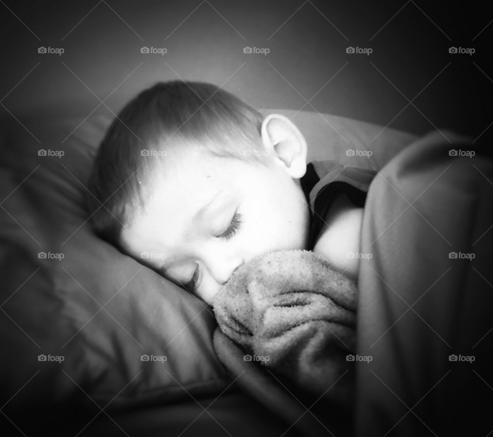 Close-up of a sleeping boy