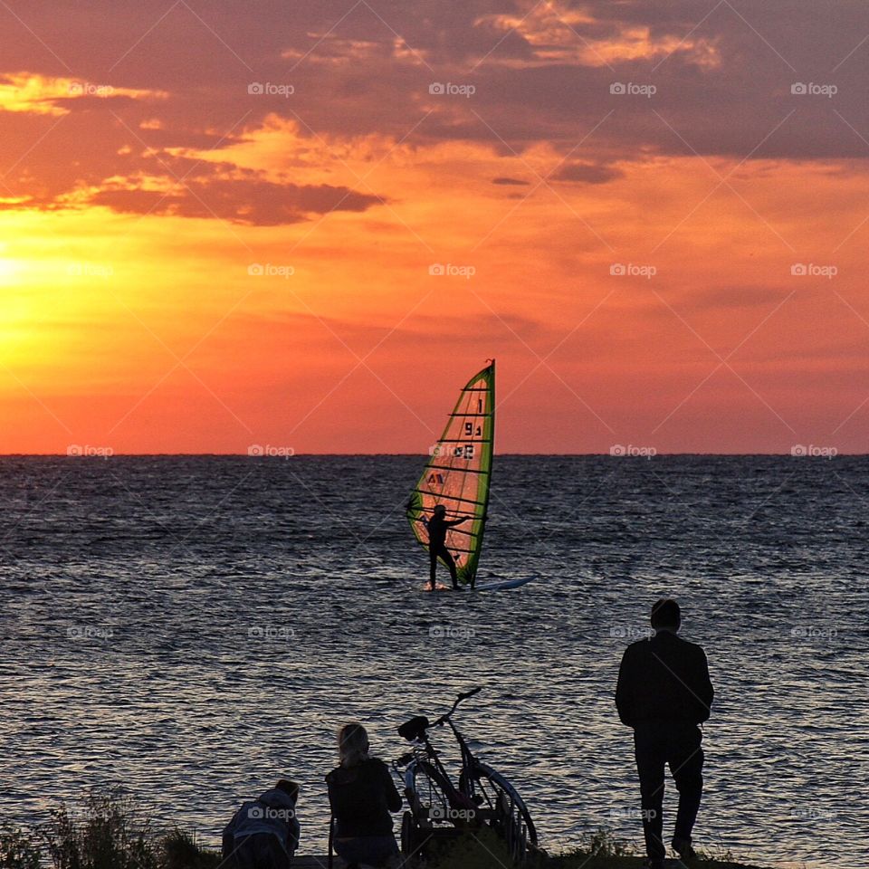 Watching windsurfing