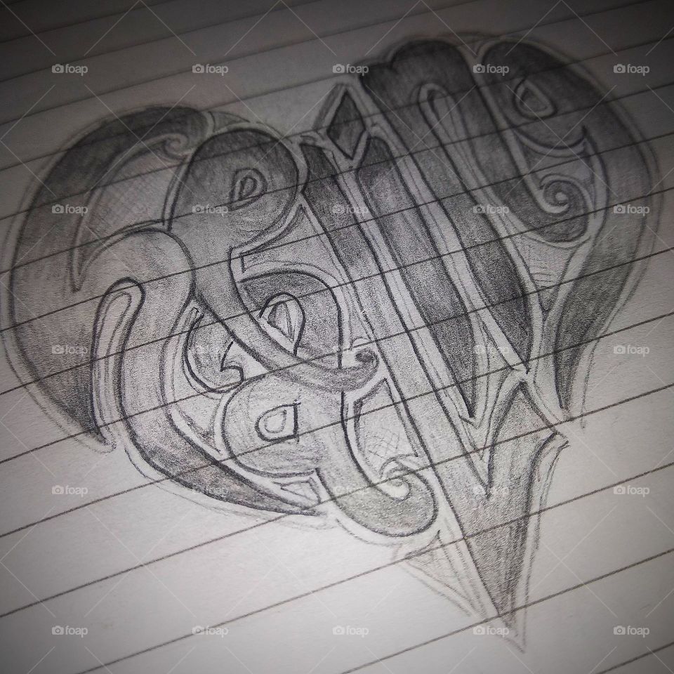 Healing writing using a pencil on lined paper.