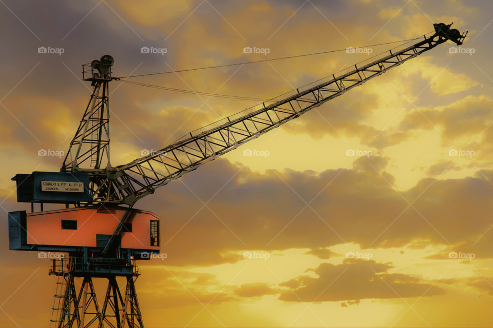 Crane At Dusk