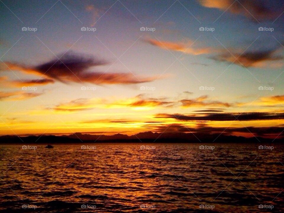 Alki beach sunset