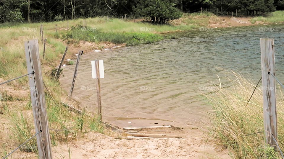 A walk leads to water