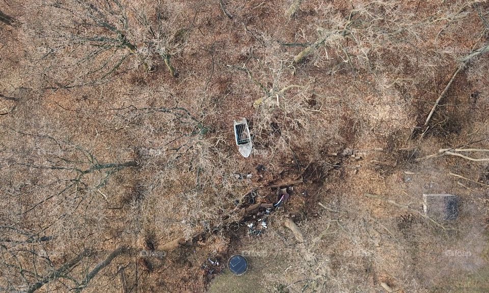 A boat in the woods waiting for the flood