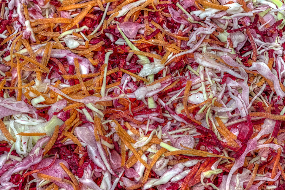 Salad cabbage, carrots and red beets