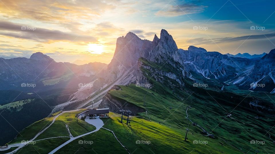 Sunrise at Seceda, Dolomites Italy