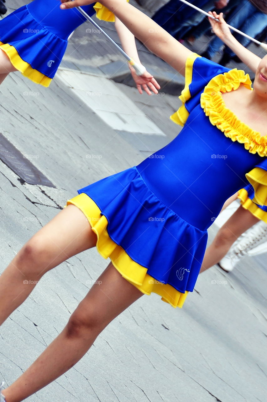 majorette dance in the street