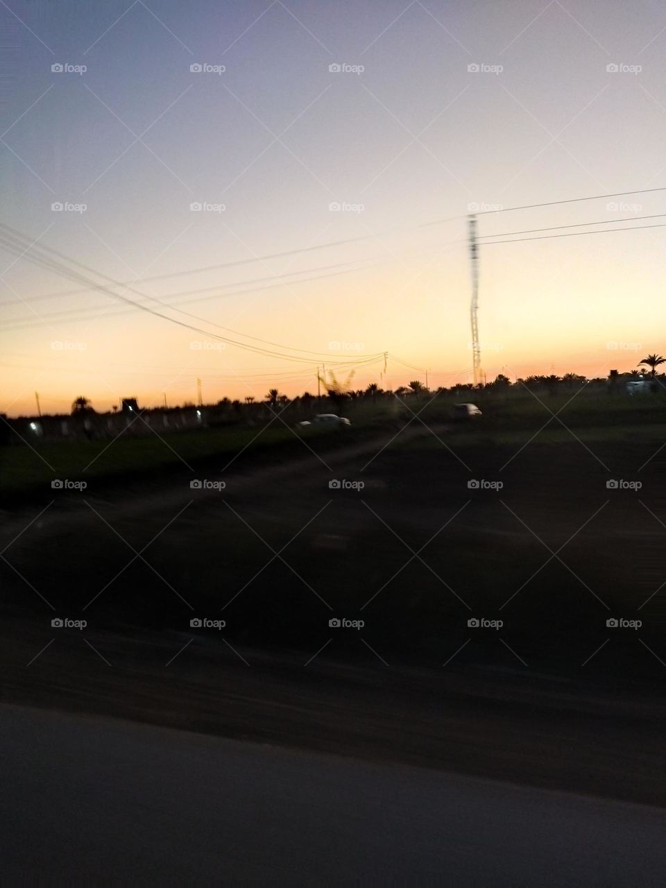 sundown in my road to my home