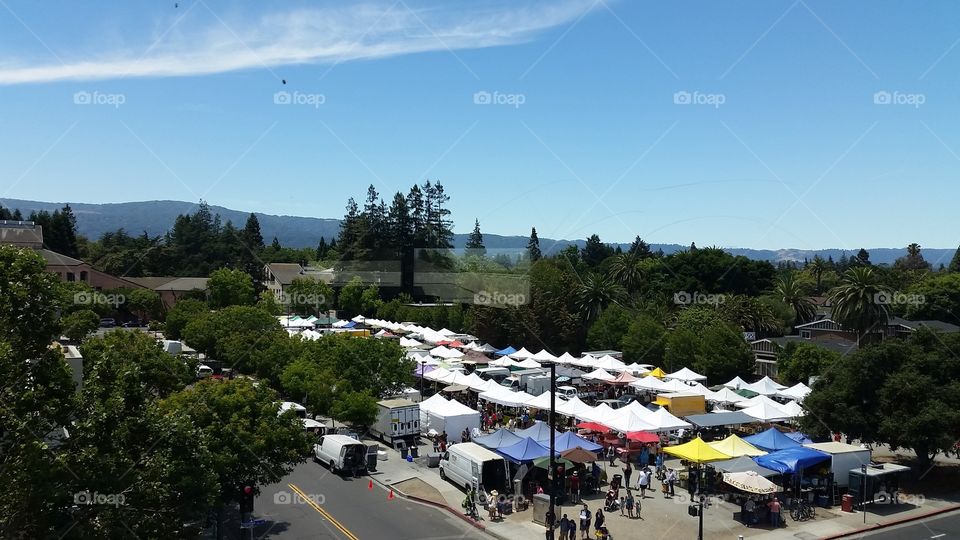 Tents of a farmers market