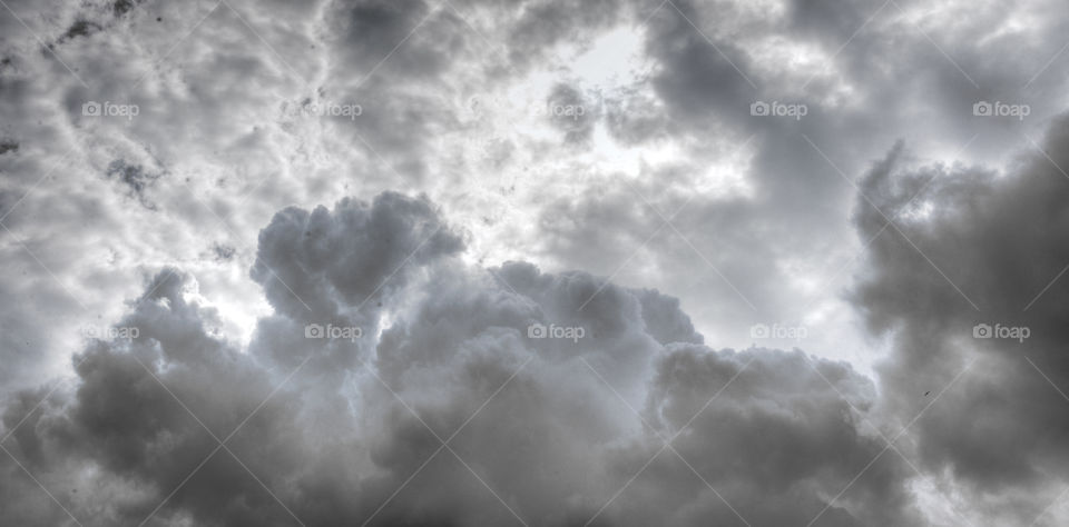 Storm clouds. Sky full of puffy, dark storm clouds