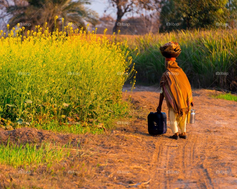 Old Woman working